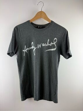 Andy Warhol by DOHC Dollar Sign Graphic Tee Grey Size Medium Fits Small